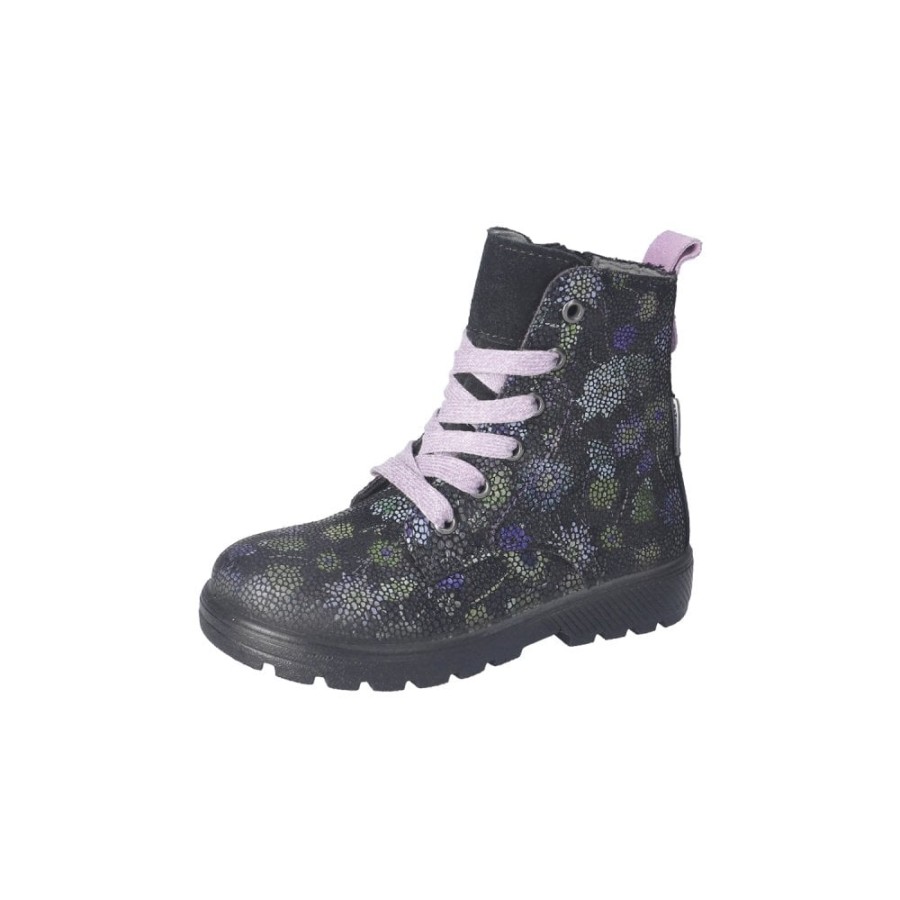 Girls The Children's Shoe Company Short Boots | Anni Tex Lined Zipped & Laced Boot