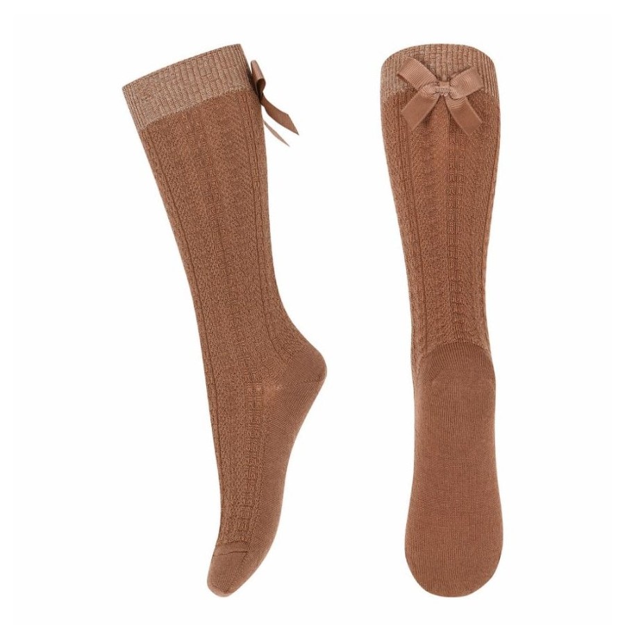 Clothing & Accessories The Children's Shoe Company Socks | Annie Knee Socks In Pecan Pie