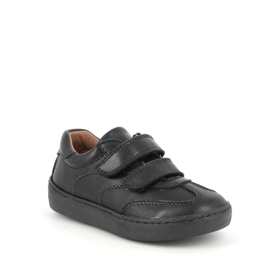 School Shoes The Children's Shoe Company Smart School Shoes | Pun 49345 Double Velcro Black School Shoe