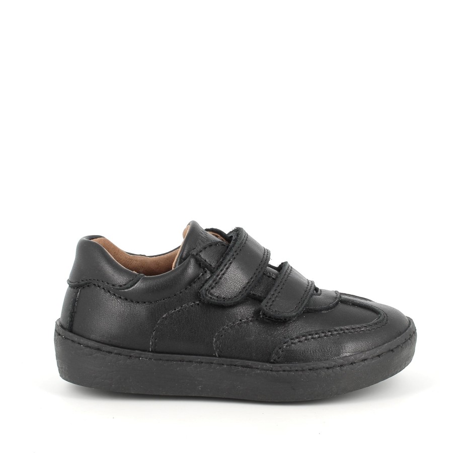 School Shoes The Children's Shoe Company Smart School Shoes | Pun 49345 Double Velcro Black School Shoe