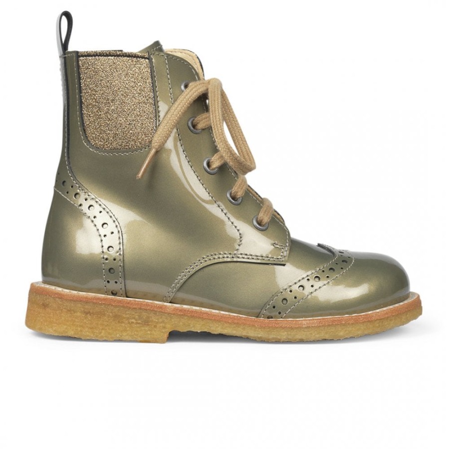 Girls The Children's Shoe Company Short Boots | Lace-Up Boot In Khaki Gold