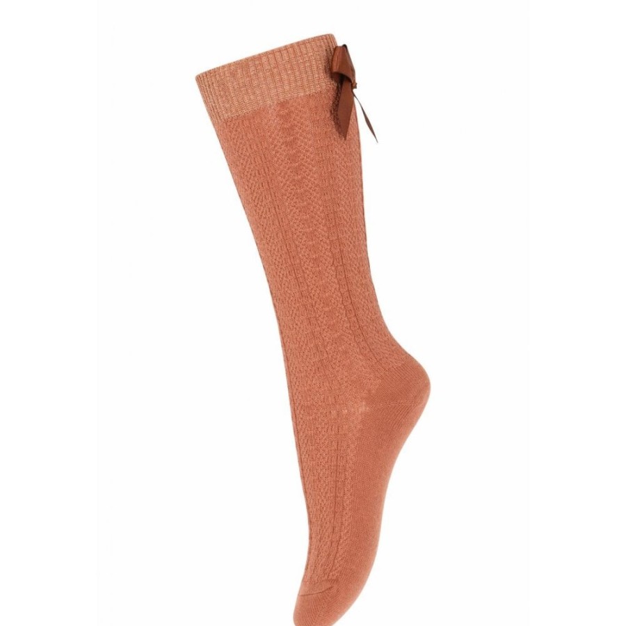 Clothing & Accessories The Children's Shoe Company Socks | Annie Knee Socks In Copper Brown