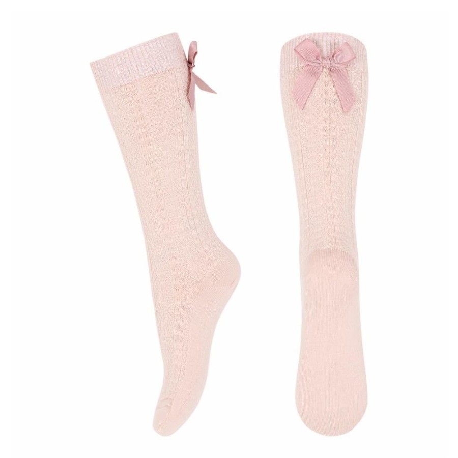 Clothing & Accessories The Children's Shoe Company Socks | Annie Knee Socks In Rose Dust