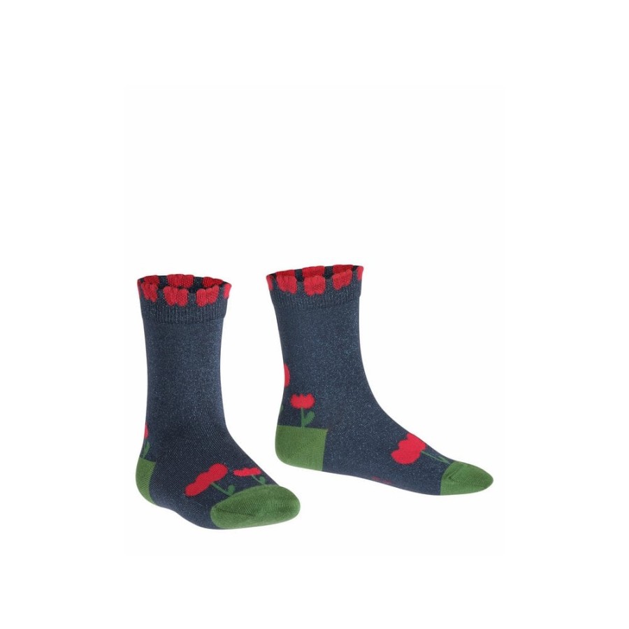 Clothing & Accessories The Children's Shoe Company Socks | Glitter Flower Socks