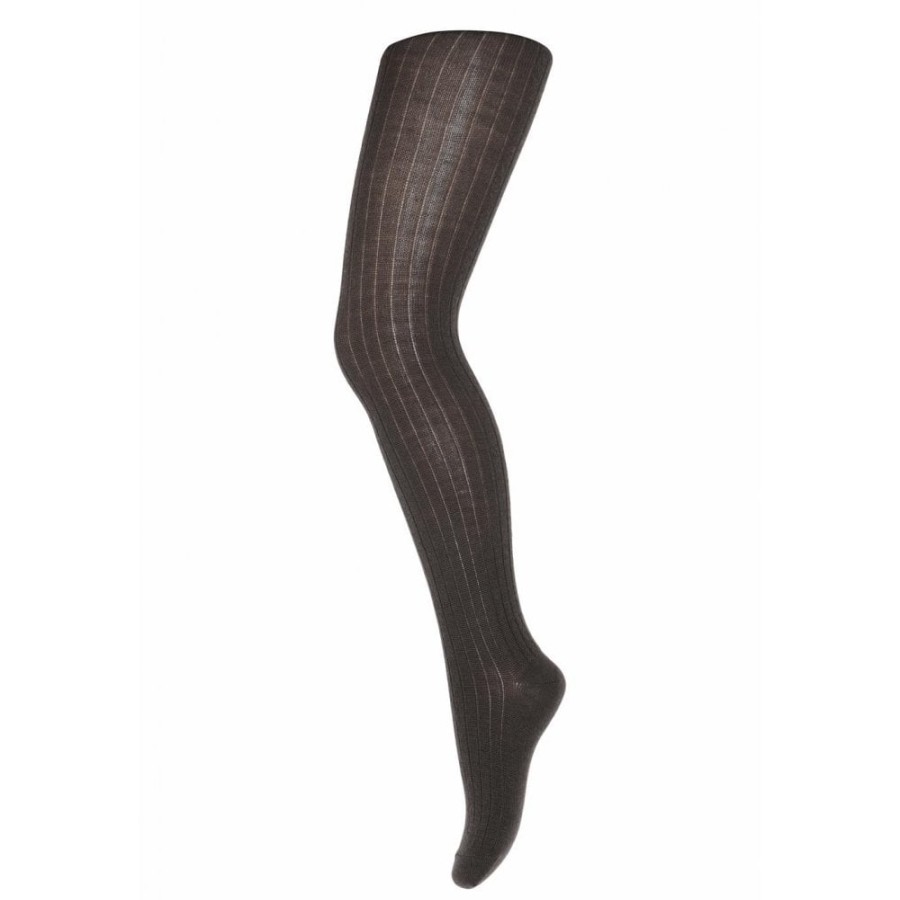 Clothing & Accessories The Children's Shoe Company Tights | Cotton Rib Tights In Dark Brown