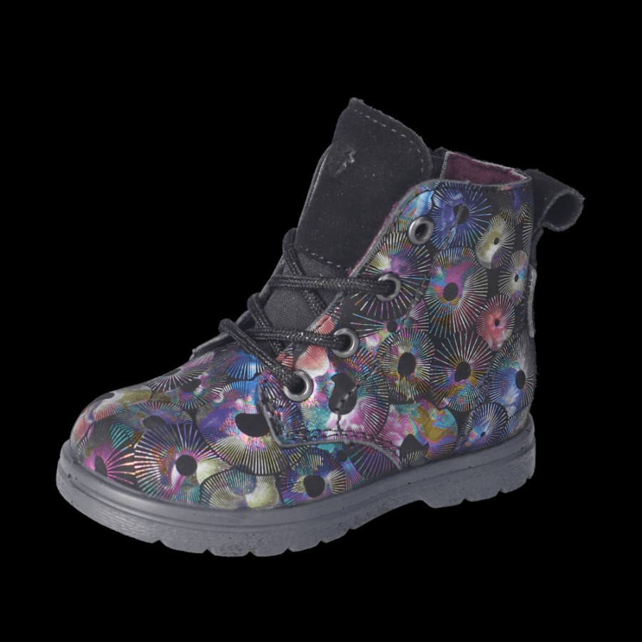 Girls The Children's Shoe Company Short Boots | Ilvy In Black Fireworks