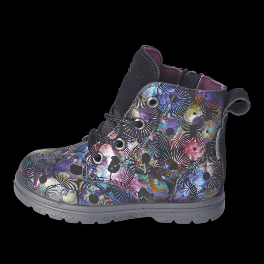 Girls The Children's Shoe Company Short Boots | Ilvy In Black Fireworks