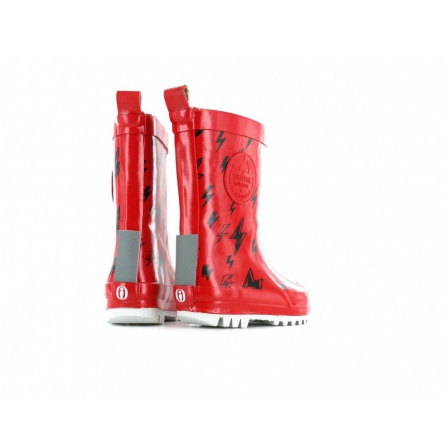 Boys The Children's Shoe Company Wellies | Lightening Bolt Rainboot & Fleece Sock