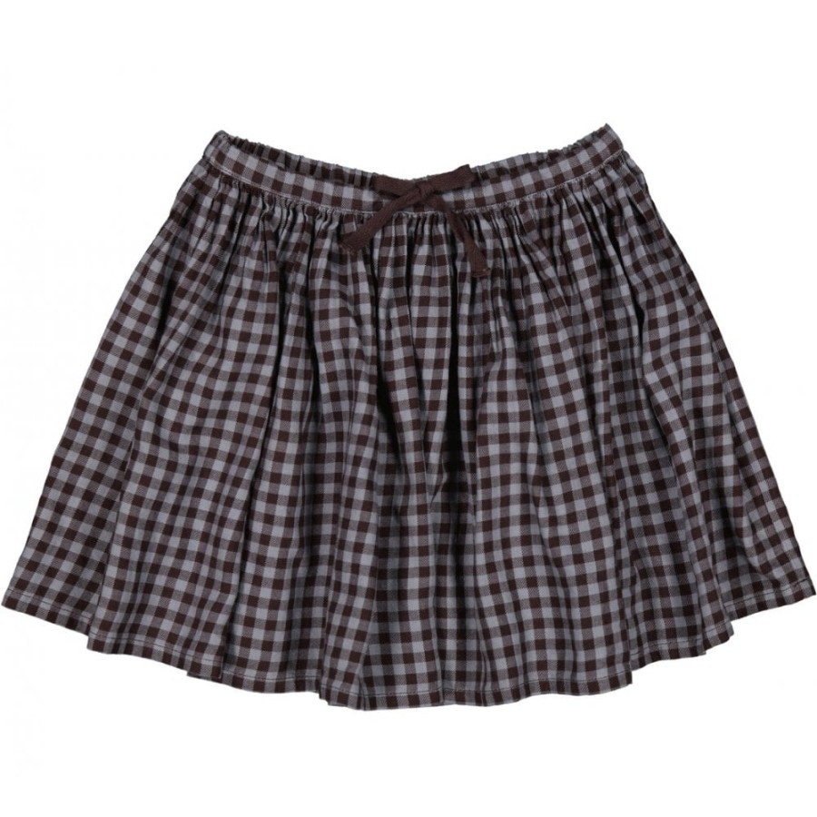 Clothing & Accessories The Children's Shoe Company Skirts | Sille Soft Check Skirt In Espresso Check