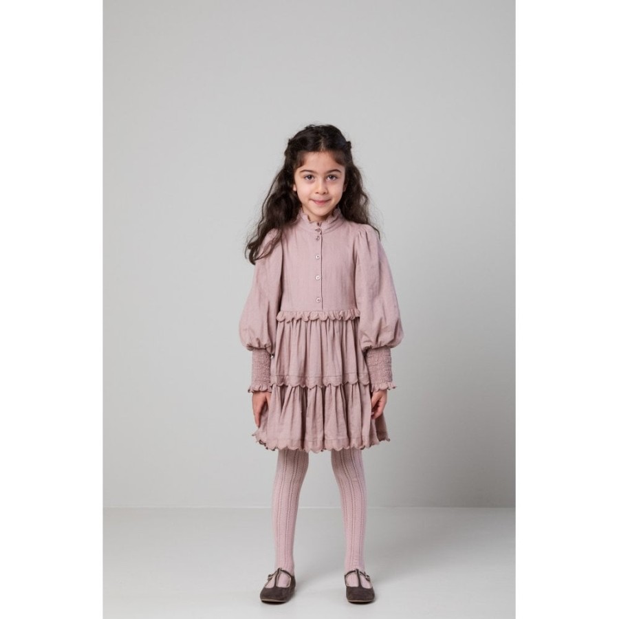 Clothing & Accessories The Children's Shoe Company Dresses | Dela Dress In Blackberry Cream