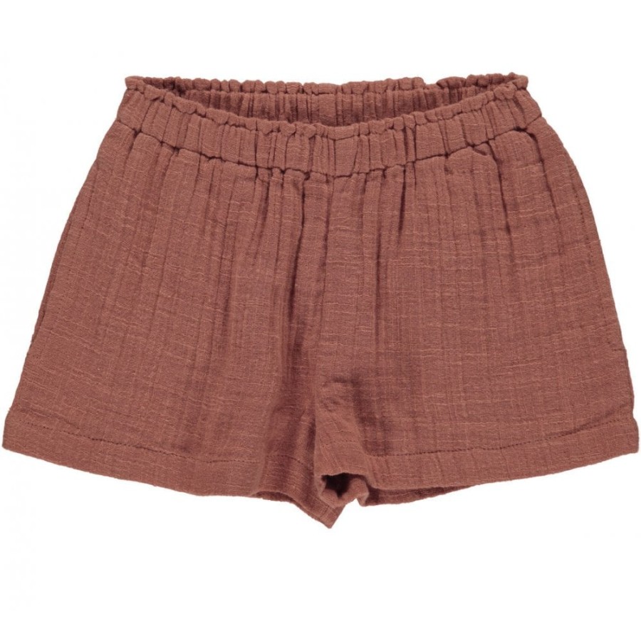 Clothing & Accessories The Children's Shoe Company Shorts | Pala Structure Muslin Shorts - Dusty Brick